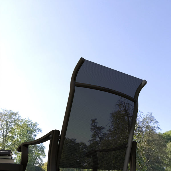 Set of 3 sliding chairs and Bistro tea table, black