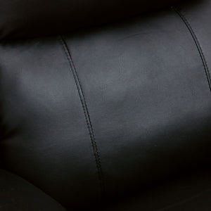 Faux Leather Recliner Chair with Footrest and 2 Side Pockets, Black