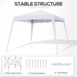 8 x 8 Folding Awning with Carry Bag, White