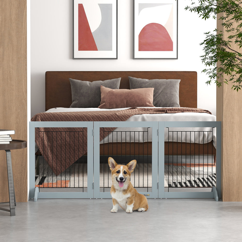 Freestanding Pet Gate, Grey