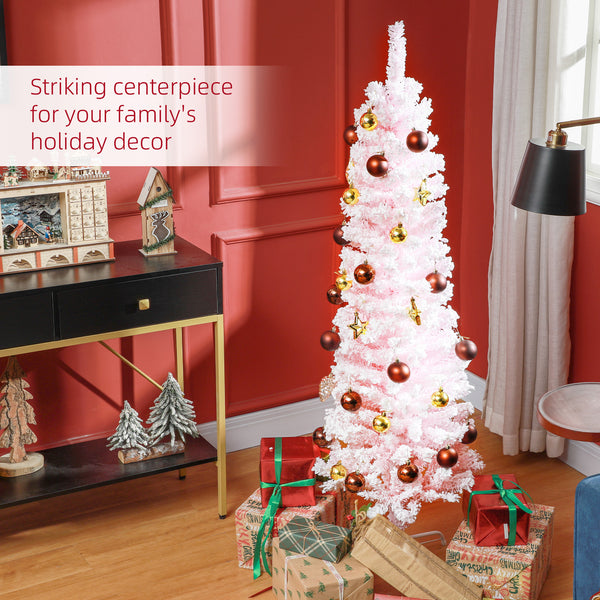 4ft Frosted Pink Pencil Christmas Tree