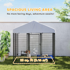 Dog kennel with waterproof and UV-resistant cover