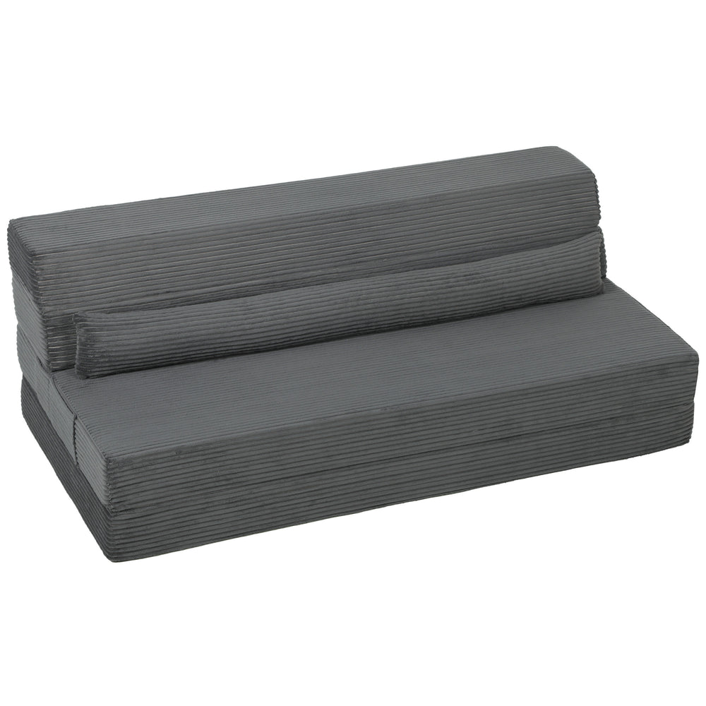 53.9" Dark Gray Corduroy Folding Floor Sofa