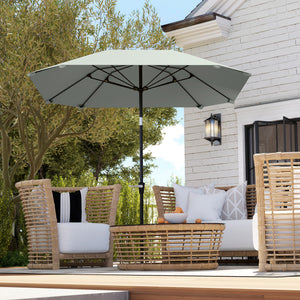 7.6-foot parasol with crank and tilt knob, light gray 