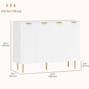 Modern kitchen storage cabinet, sideboard with adjustable shelves, white