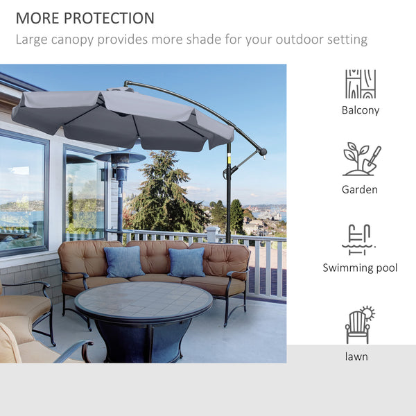 9-foot cantilever parasol with easy tilt adjustment, dark grey