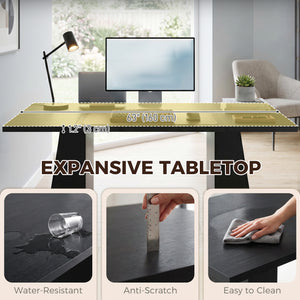 63-in. trapezoid leg desk, black