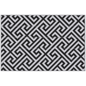 Reversible outdoor rug, black and white
