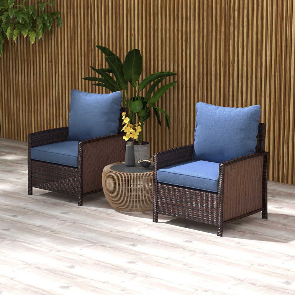 Lot de 4 coussins de remplacement bleu pour chaise de patio, confort pour mobilier extérieur
