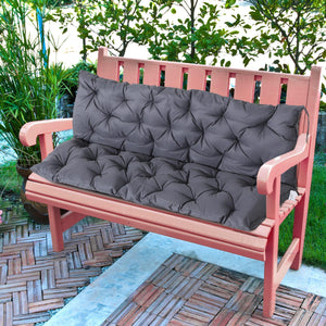 Ensemble gris foncé de coussins pour banc 3 places et balancelle, avec dossier, parfaits pour terrasse et jardin