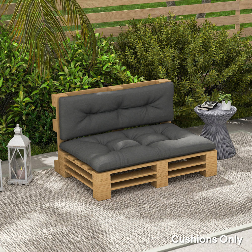 Ensemble de coussins gris anthracite pour palettes, 2 pièces, idéal pour mobilier extérieur

