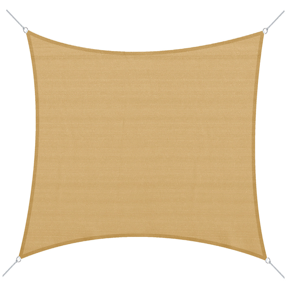 Voile d’ombrage carré sable 3 x 3 mètres avec protection UV, parfait pour terrasse ou jardin, livré avec sac de transport pratique