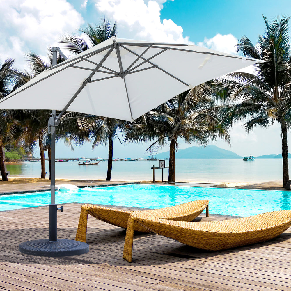 Decorative resin round parasol stand, 14 kg, bronze, 48 cm