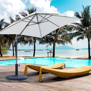 Decorative resin round parasol stand, 14 kg, bronze, 48 cm