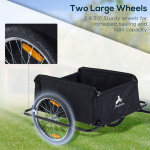 Bicycle trailer with removable cover, red and black