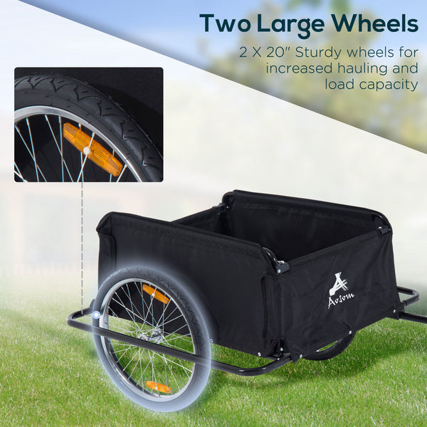 Bicycle trailer with removable cover, red and black