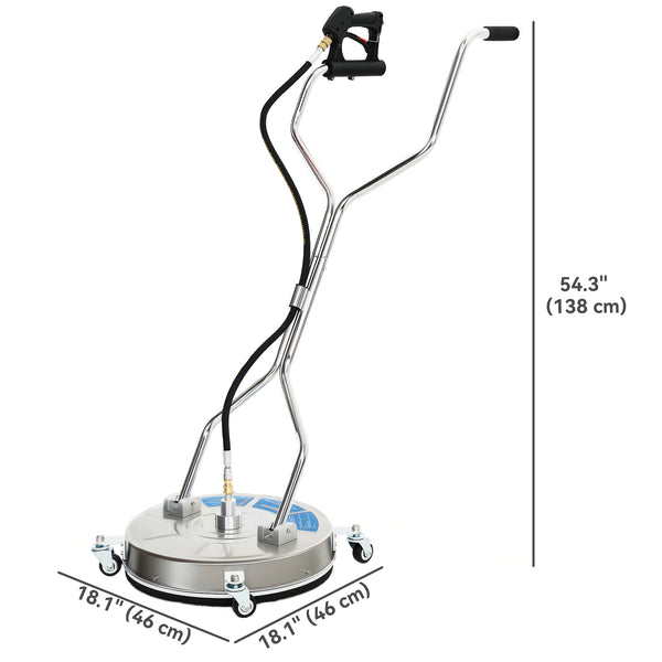 18" High Pressure Surface Cleaner with 4 Wheels