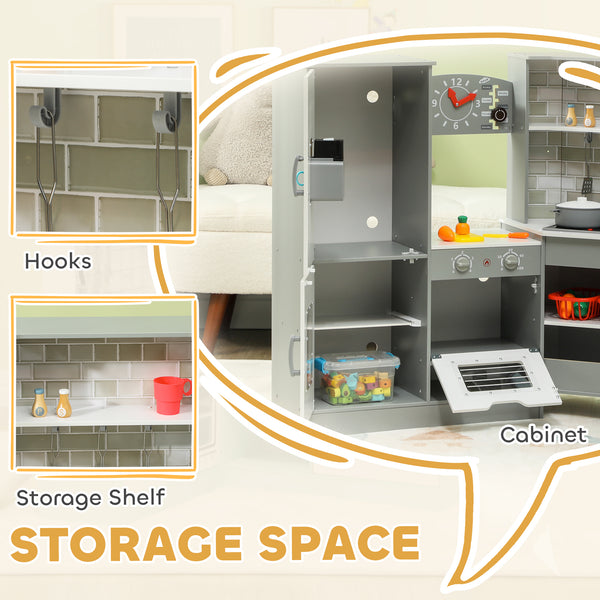 Corner kitchen with lights and sounds, gray and white