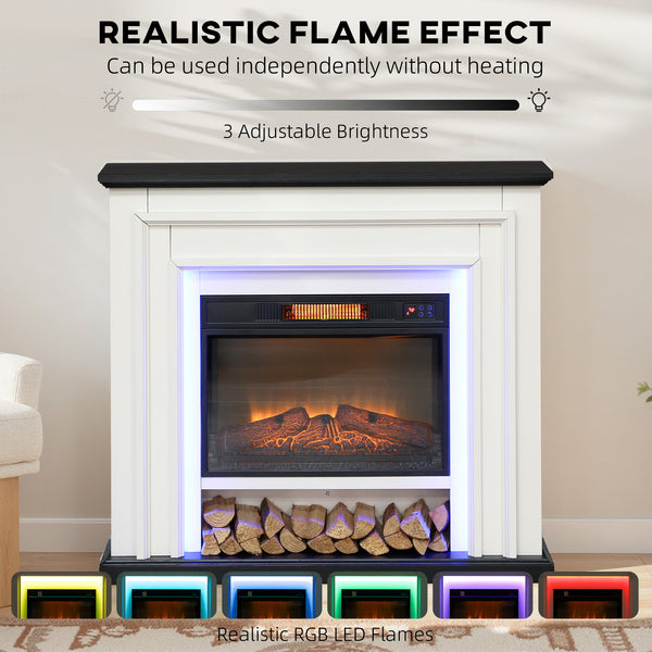 41 inch Electric Fireplace with Mantel, 1400W with 3D Flame Effect