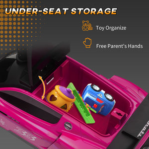 Maserati GT2 push car with storage, music, horn, pink