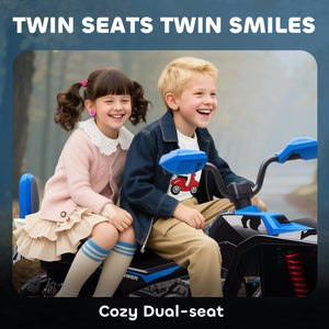 24V 2-seater electric off-road quad with dual motor, blue