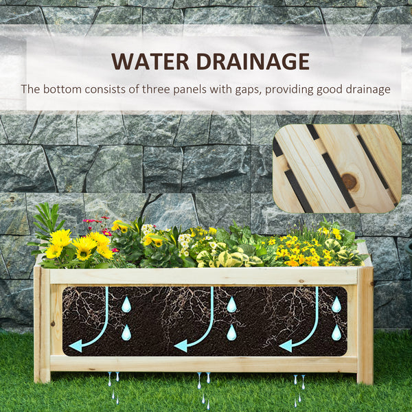 Folding raised wooden planter for garden and terrace