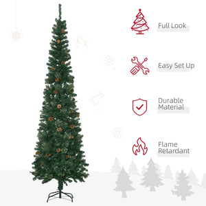 7.5ft Artificial Christmas Tree with Pine Cones