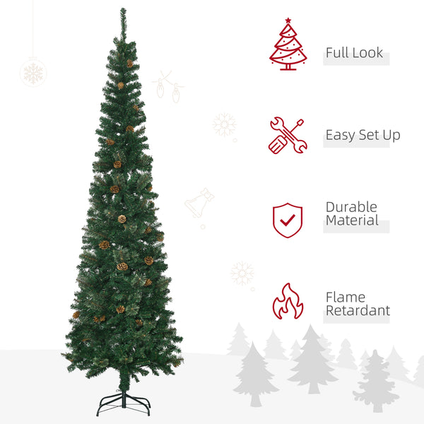 7.5ft Artificial Christmas Tree with Pine Cones