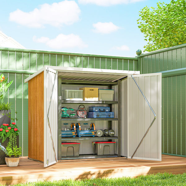 Metal garden shed with double door