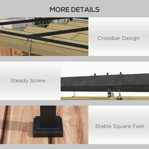 10' x 7' Patio Pergola with Retractable Awning, Outdoor Sun Shelter, Garden Shade, Khaki