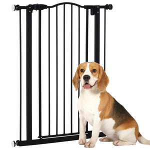 Extra tall dog gate with door, black