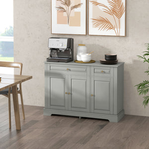 Modern buffet with 2 drawers and adjustable shelves, ideal for the dining room, gray.