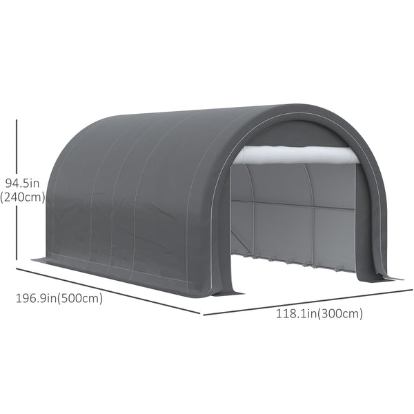 Heavy-duty 10 x 16 carport with zippered door