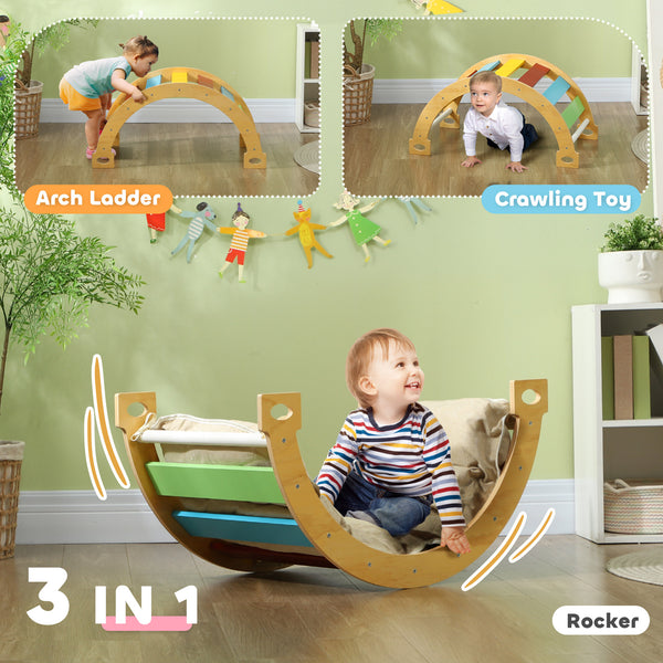 3 in 1 Wooden Climbing Toy with Cushion 