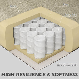 Fabric accent chair with wooden legs, beige