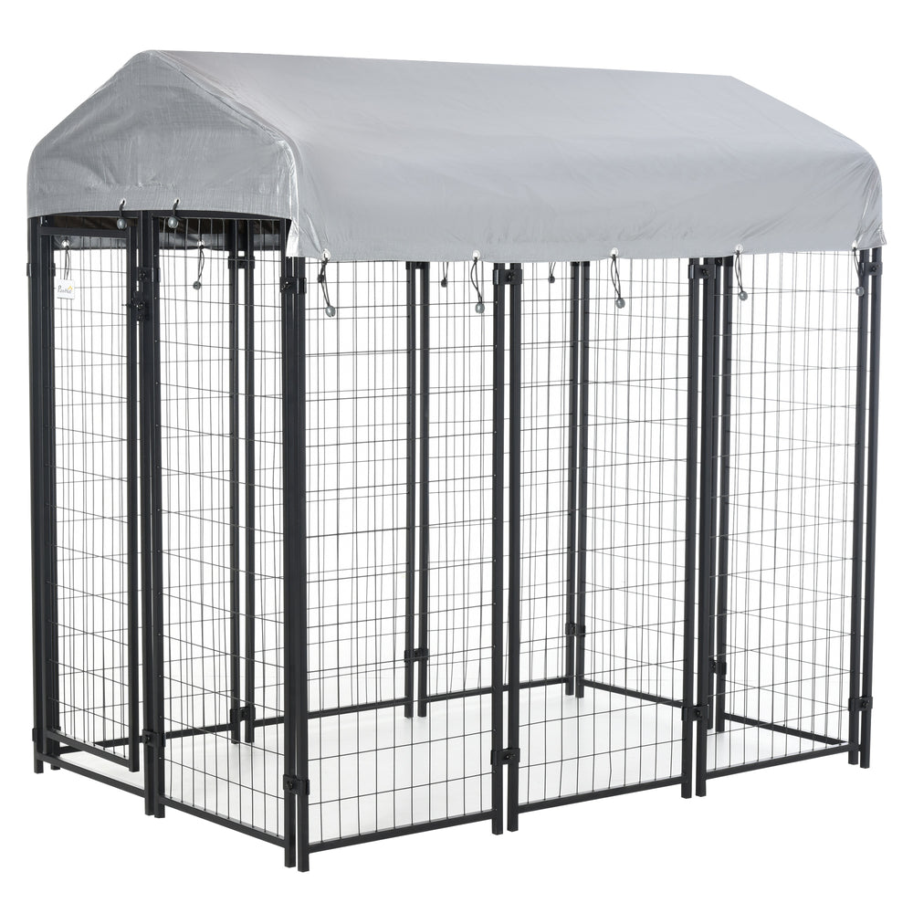 Dog kennel with waterproof and UV-resistant cover