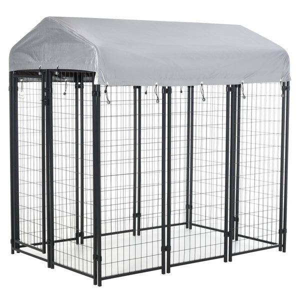 Dog kennel with waterproof and UV-resistant cover