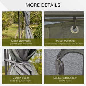 10 x 10 steel gazebo with removable mesh curtains, grey