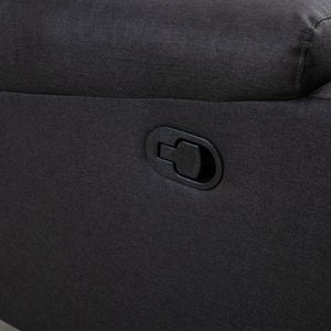 2-seater recliner with footrest, dark gray