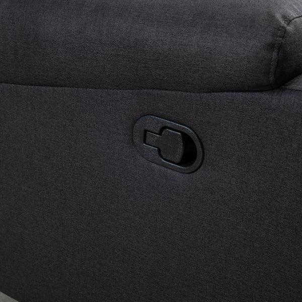 2-seater recliner with footrest, dark gray