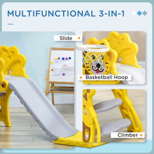 3-in-1 Toddler Slide with Lion Design, 18-36 Months, Yellow
