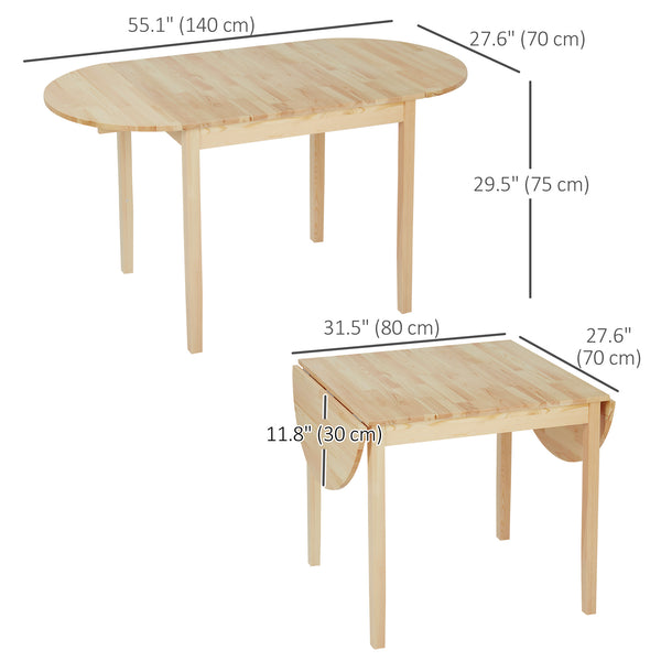 Drop-leaf kitchen table for small spaces, natural