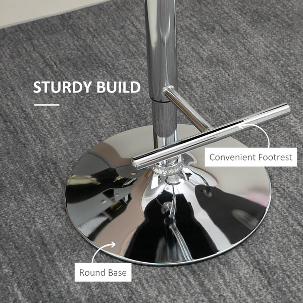 Set of 2 modern adjustable bar stools in velvet, grey