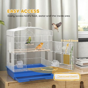 23-in. bird cage with perches, blue