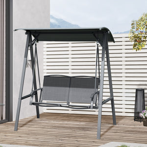 2-seater swing with adjustable canopy, grey