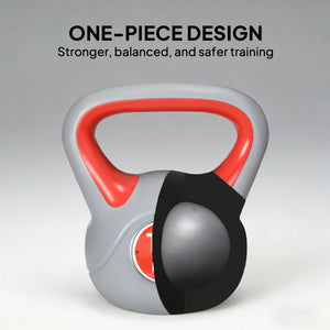 31 lb kettlebell with wide handle and stable base – Red and gray