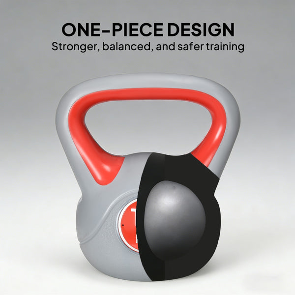 31 lb kettlebell with wide handle and stable base – Red and gray