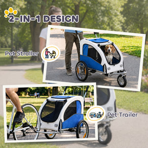 2-in-1 dog bike trailer and stroller, light gray