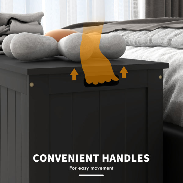 Storage box with 2 safety hinges, black