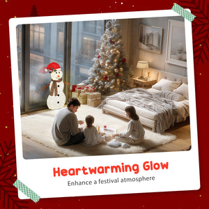 Outdoor Snowman with LED Lights, Stakes, Zip Ties